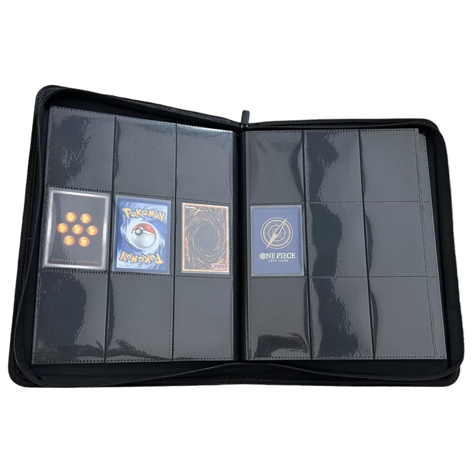 Album Portacarte Da Collezione In Pelle PU - 50 Pagine, 400 Carte, Con Cerniera E Maniglione - Per Carte Yu-Gi-Oh, Pokemon, Calcio, Magic