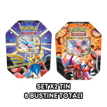 Pokemon x2 tin leggende sovrane koraidon ex e zacian ex