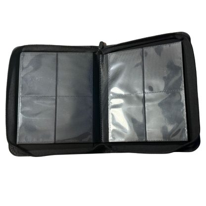 Album binder 4 tasche Per carte in toploader Nero con zip
