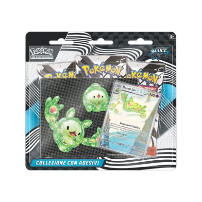 Pokemon Collezione Luce Nera con Adesivo Solosis, Duosion e Reuniclus ITA