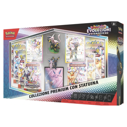 Pokemon Collezione Premium Evoluzioni Prismatiche con Statuina Espeon e Umbreon ITA